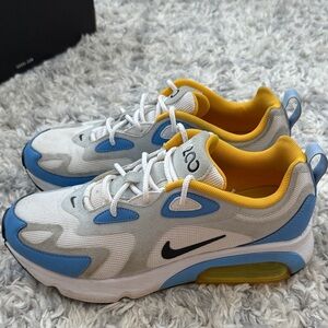 Nike Air Max White with Blue and Yellow Accents